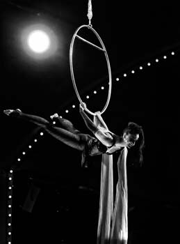 Julia Pospelova - gymnast on aerial hoop